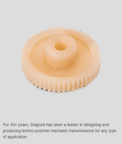 Stagnoli Offers Plastic Gearing for High Performance Applications