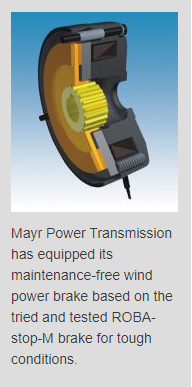 Mayr Provides Maintenance-Free Brakes for Wind Turbines