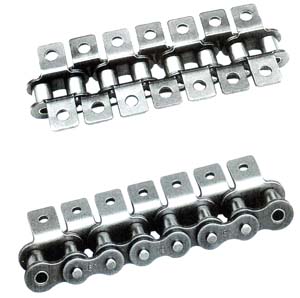 Short pitch conveyor roller chain attachments
